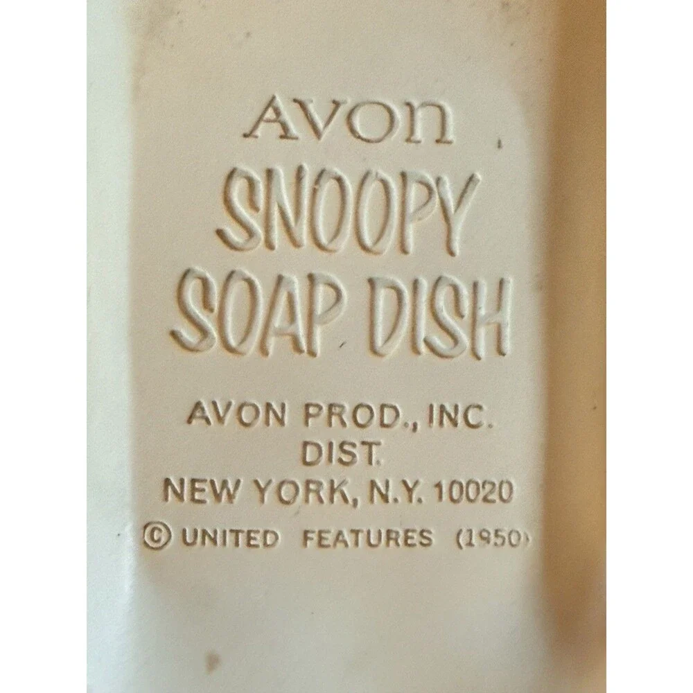 Vintage 1950'S Avon Snoopy Dog Soap Dish Peanuts Floating Rubber Bath 7 1/4